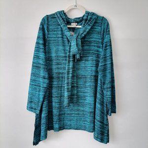 NWT Avenue Womens Blue Long Sleeve Round Neck With Scarf Sweater Size 18/20